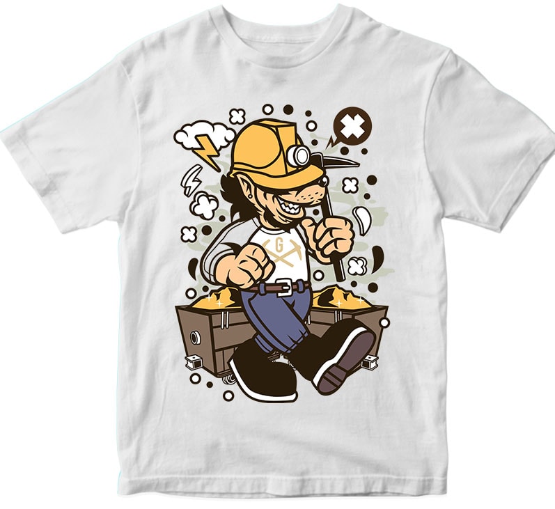 Wolf Gold Miner tshirt designs for merch by amazon