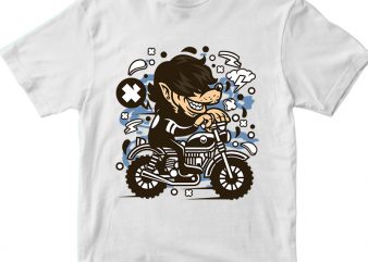 Wolf Motocrosser tshirt design for sale