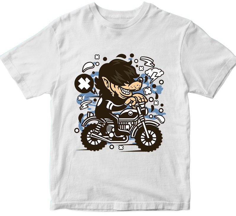 Wolf Motocrosser commercial use t shirt designs