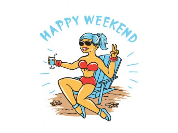 Happy weekend vector t-shirt design