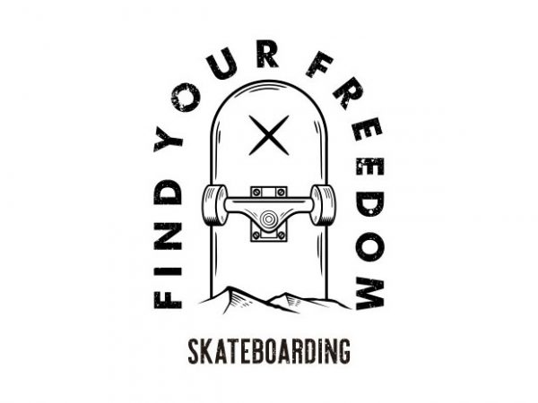 Skateboarding vector t-shirt design