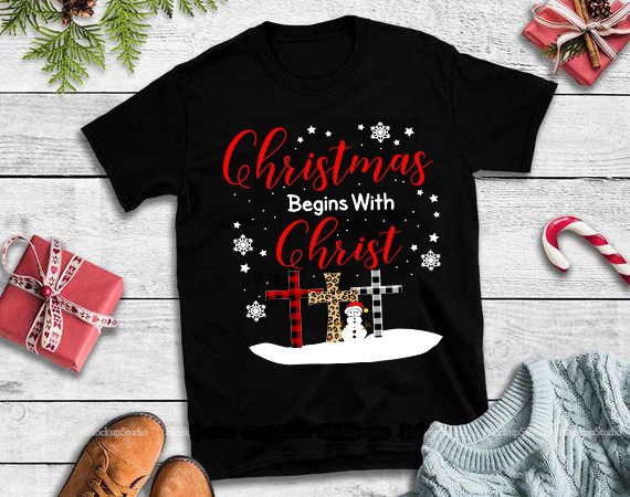 Christmas begins with christ,christmas begins with christ design tshirt