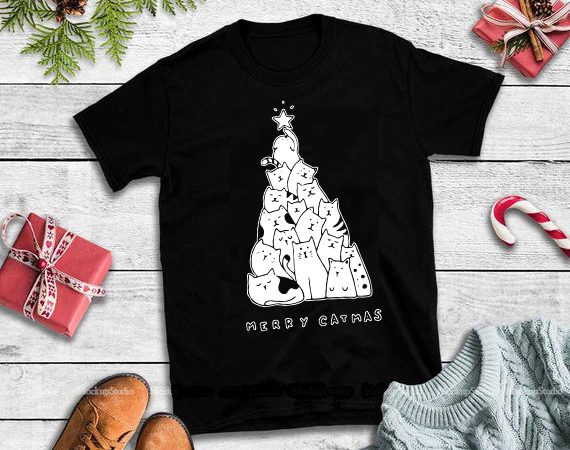 2 merry catmas, merry catmas svg,merry catmas, cat christmas print ready shirt design