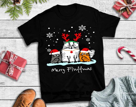 Merry fluffmas cats svg,merry fluffmas cats, merry fluffmas cats design tshirt