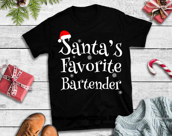 Santa’s favorite bartender svg,santa’s favorite bartender design tshirt