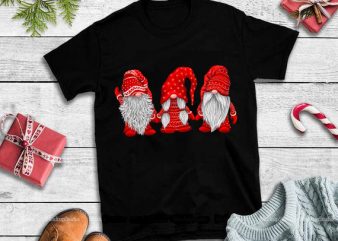 Three gnomes in red costume Christmas png,three gnomes red design