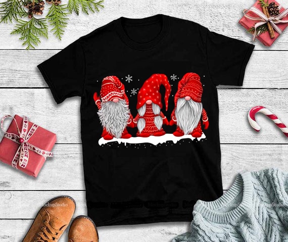 Three Gnomes In Red Costume Christmas Gift T-Shirt Three Gnomes In Red Costume Christmas Gift T-Shirt