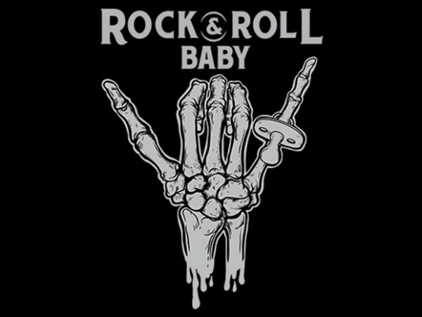 Rock & roll baby vector t-shirt design