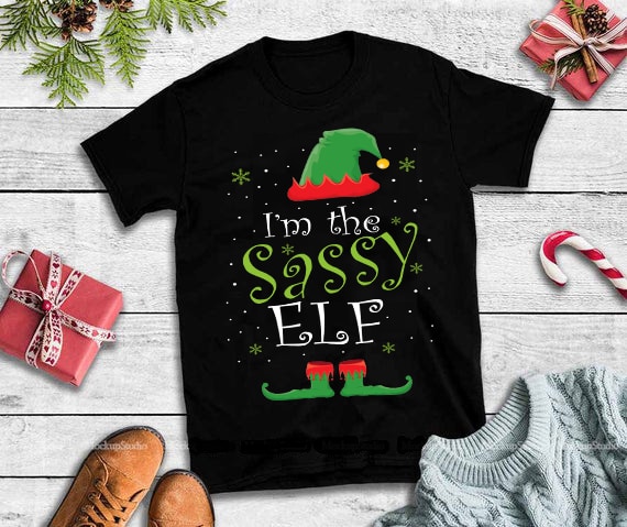 I’m The Sassy Elf png, I’m The Sassy Elf design tshirt t-shirt designs for merch by amazon
