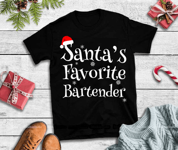 Santa’s favorite bartender svg,Santa’s favorite bartender design tshirt commercial use t shirt designs