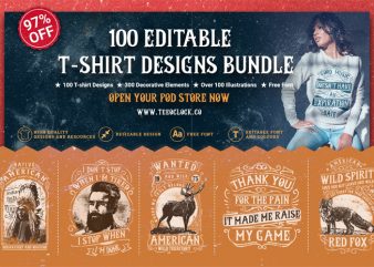100 Editable T-shirt Designs