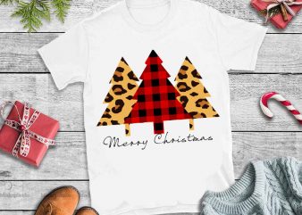Merry Christmas tree leopard plaid, Merry Christmas tree leopard plaid design tshirt
