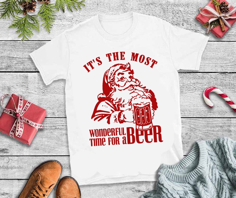2 version santa beer,It’s the most wonderful time for a beer santa svg,It’s the most wonderful time for a beer santa design tshirt tshirt designs for merch by amazon
