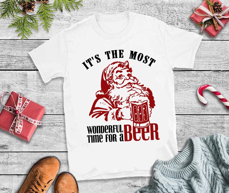 2 version santa beer,It’s the most wonderful time for a beer santa svg,It’s the most wonderful time for a beer santa design tshirt tshirt designs for merch by amazon