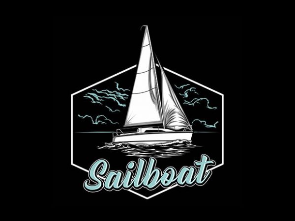 Sailboat vector t-shirt design