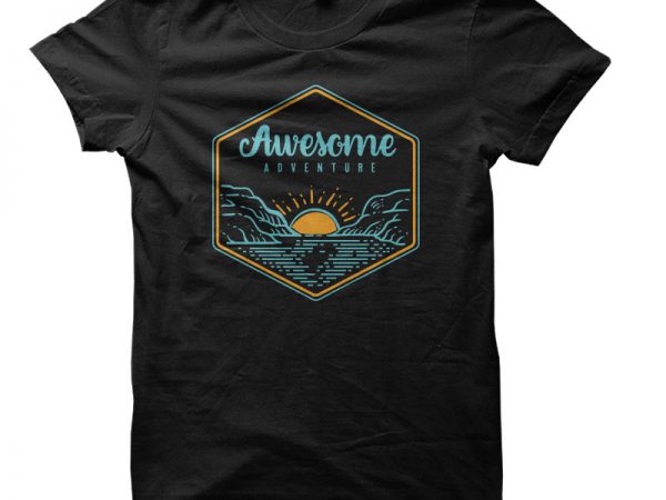 Awesome adventure vector t-shirt design