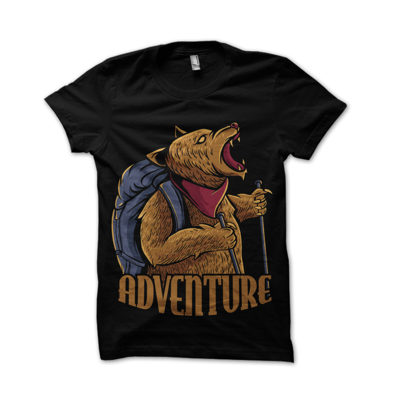 adventure bear t shirt designs for merch teespring and printful