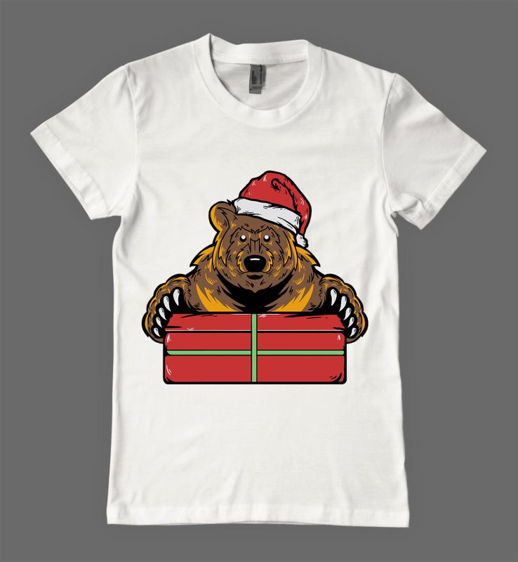 Bear Christmas t-shirt design t shirt designs for teespring