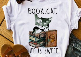 Book Cat t shirt design for purchase