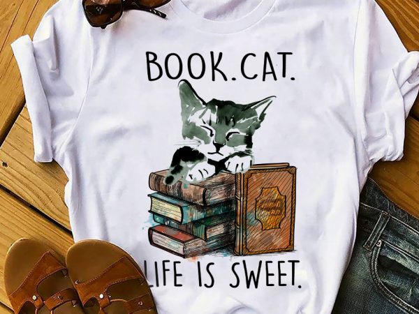 Book cat t shirt design for purchase Book cat t shirt design for purchase