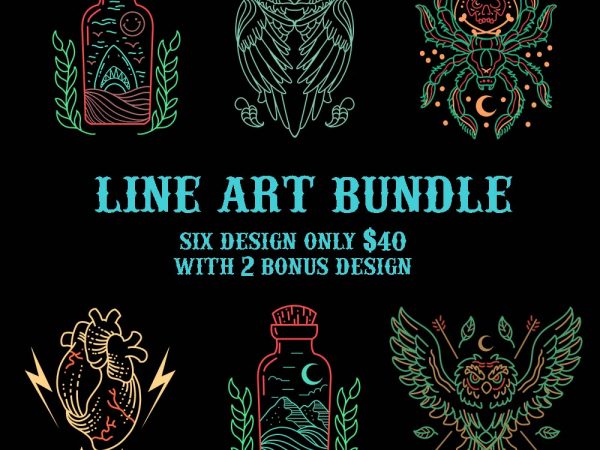 Line art bundle tshirt design