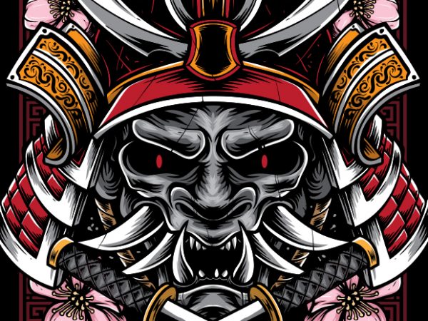 Demon samurai design for t shirt