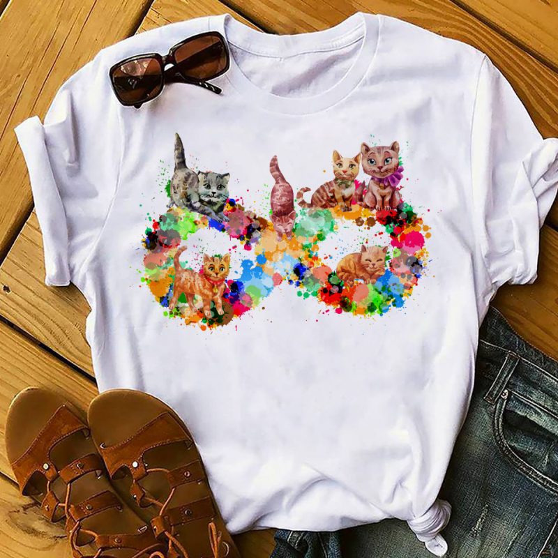 CAT INFINITY SYMBOL commercial use t shirt designs