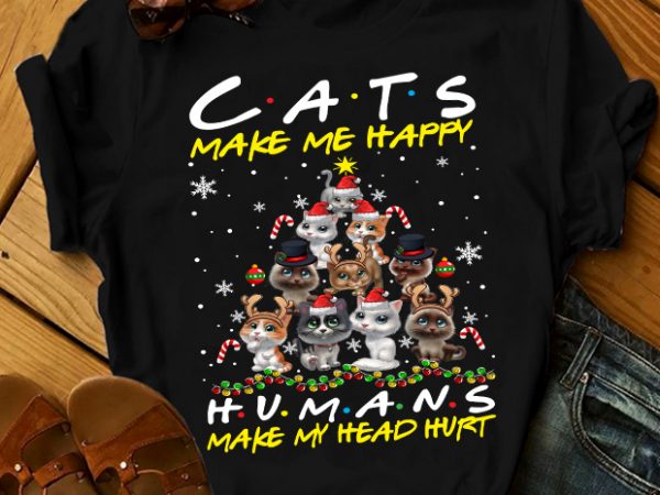 Cat make me happy t shirt design to buy