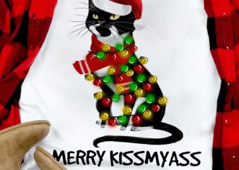 CAT MERRY KISSMYASS graphic t-shirt design
