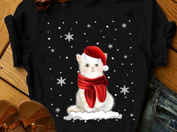 Cat snowman t shirt design for sale