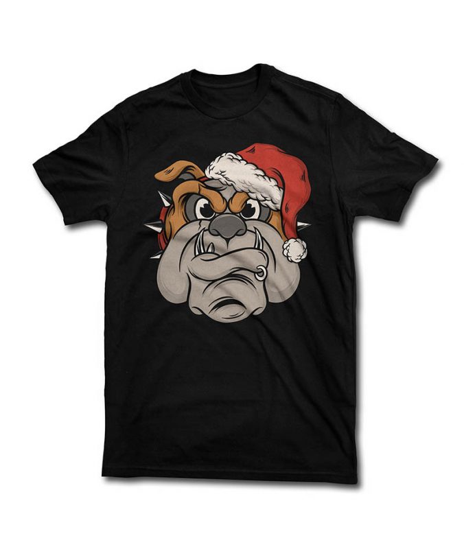 Christmas Bulldog buy t shirt designs artwork