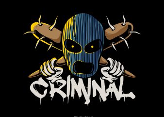 Criminal vector t-shirt design for commercial use