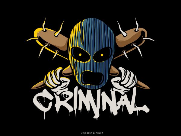 Criminal vector t-shirt design for commercial use