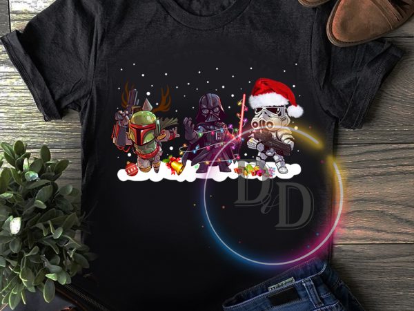 Star war Merry Christmas chibi T shirt design Star war Merry Christmas chibi T shirt design