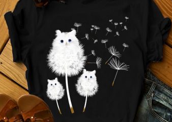 DANDELION CAT t-shirt design for commercial use