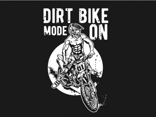 Dirtbike mode on print ready vector t shirt design