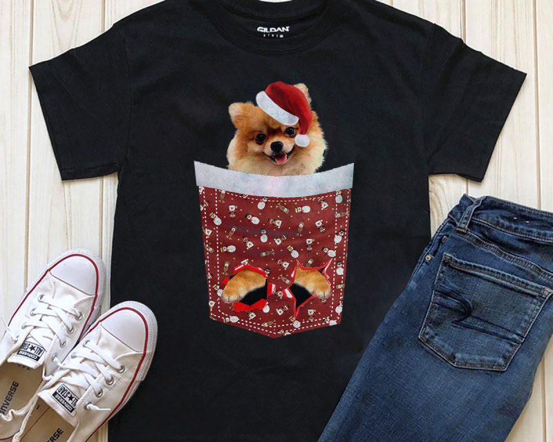 Dog In Christmas Pocket – 20 Popular Dog Breeds buy t shirt designs artwork