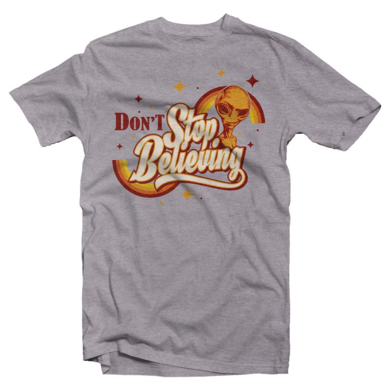 don’t stop believing t shirt designs for merch teespring and printful