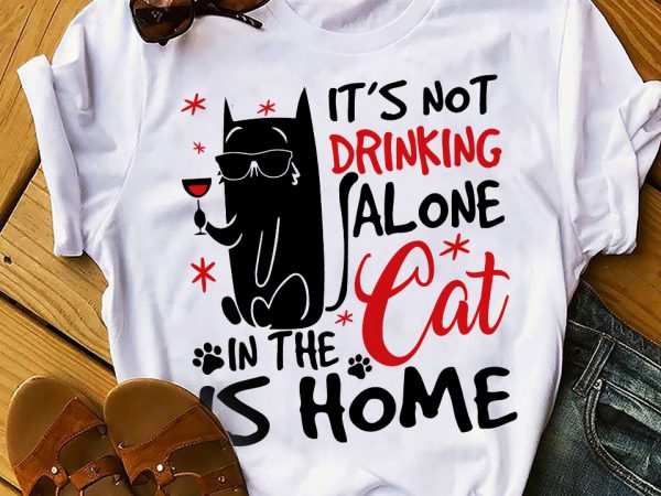 Drinking cat commercial use t-shirt design