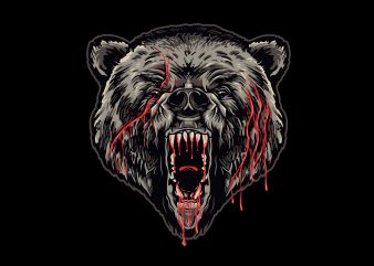GRIZZLY tshirt design vector