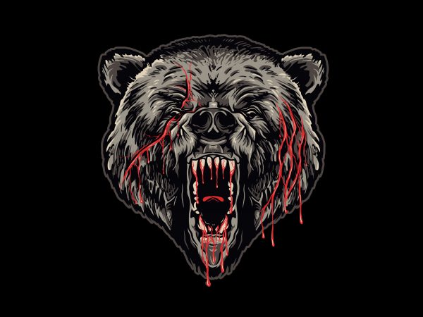 Grizzly tshirt design vector