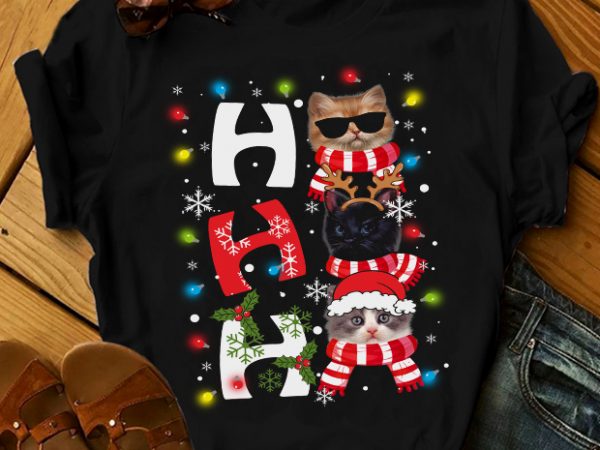 Ho hoho cat t shirt design for download