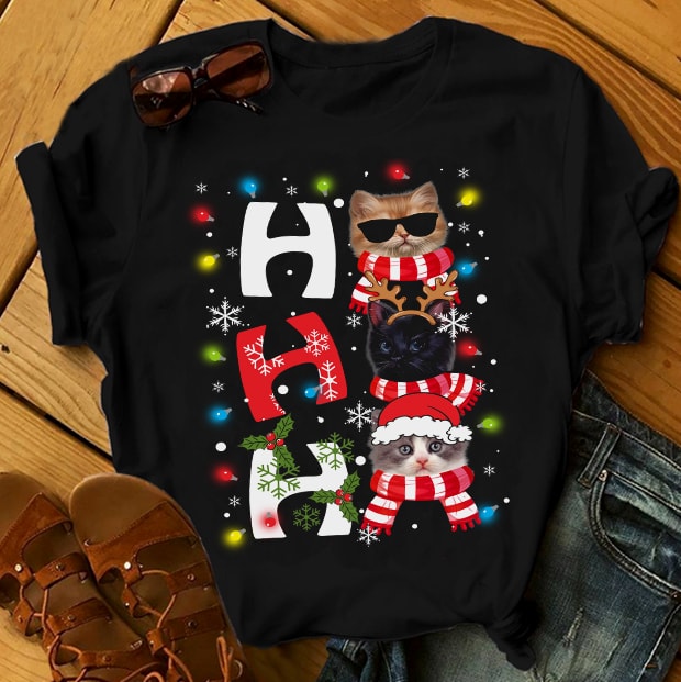 HO HOHO CAT t shirt designs for sale