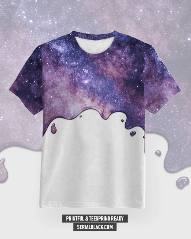 Galaxy Drip All-Over T-Shirt Design tshirt designs for merch by amazon