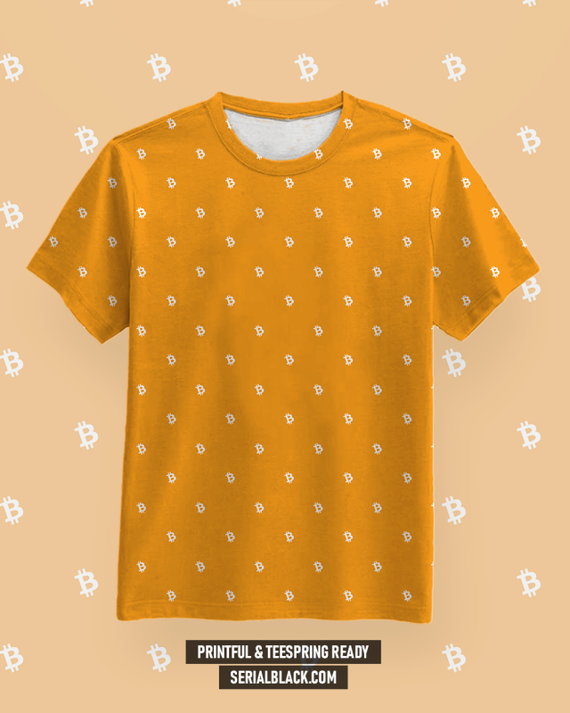 Bitcoin All-Over T-Shirt Design tshirt design for sale