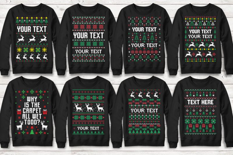 113 Ugly Christmas Templates Designs vector shirt designs