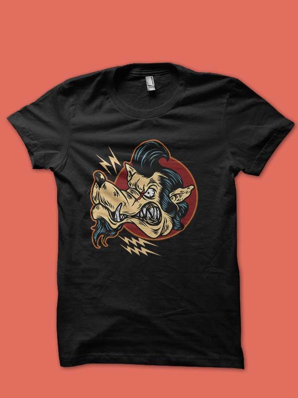 rockabilly dog tshirt design tshirt-factory.com
