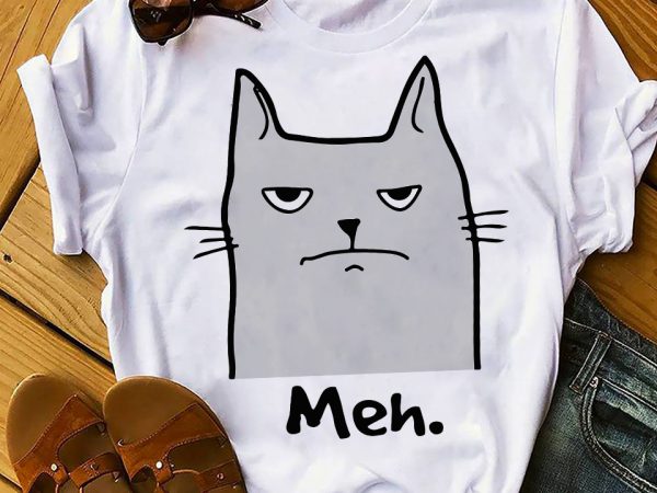 Meh cat buy t shirt design for commercial use