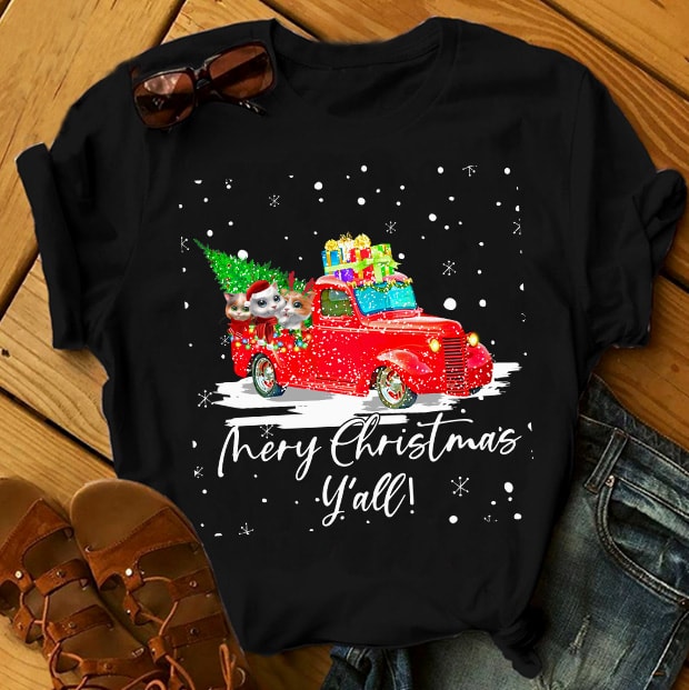 MERRY CHRISTMAS Y’ALL t shirt design png