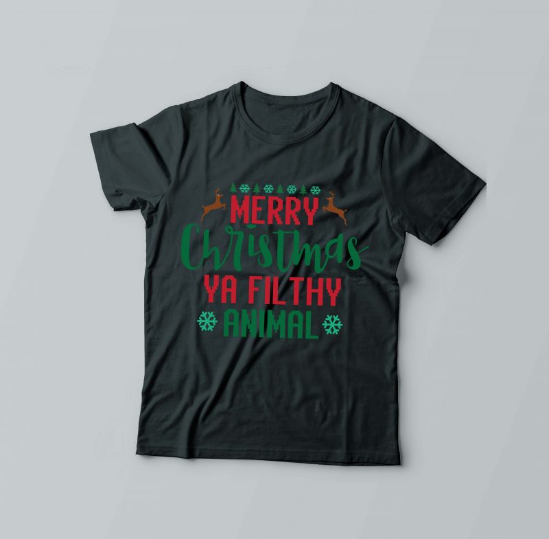 Merry Christmas Filthy Animal t shirt designs for print on demand